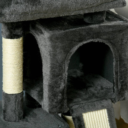 Cat tree with sisal posts, dark grey, 59 x 39 x 83 cm