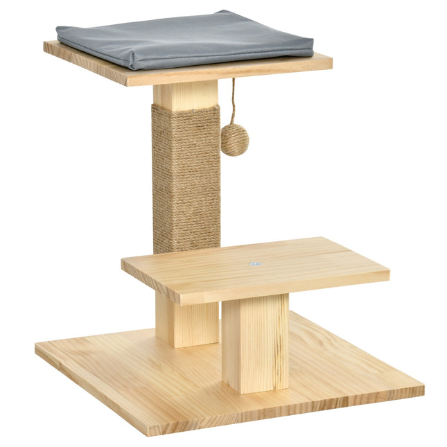 Indoor/outdoor cat tree with jute cushion, 2 platforms