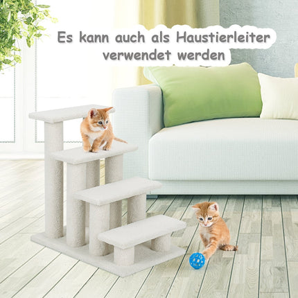 Cat Tree and Pet Stairs, Beige, 61 x 40 x 60 cm