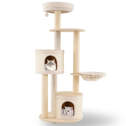Cat Tree with 2 Houses, Basket, Sisal Posts, 152 cm