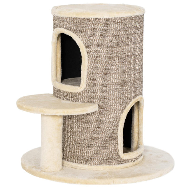 Cat Tree with 2 Levels, Jump Platform, Beige