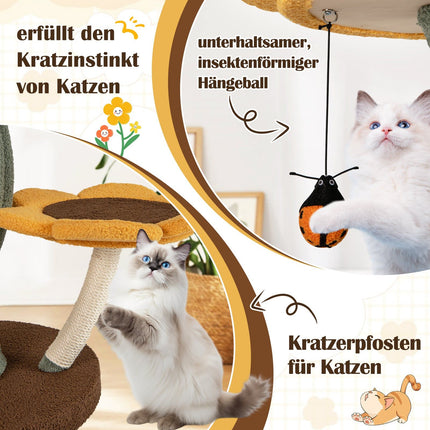 Cat Tree with 5 Flower & Leaf Platforms, 175 cm