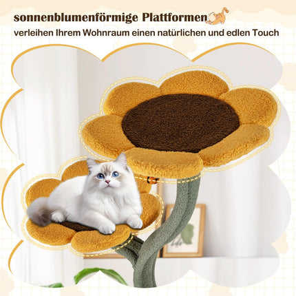 Cat Tree with 5 Flower & Leaf Platforms, 175 cm