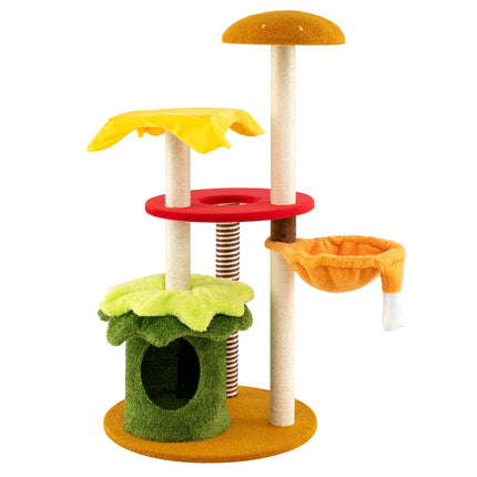 Cat Tree with Basket, Scratching Boards, 117 cm