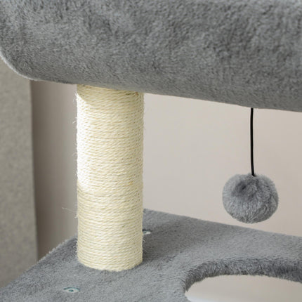 Cat Tree with Bed & Toys, Light Grey, 60 x 30 x 76 cm