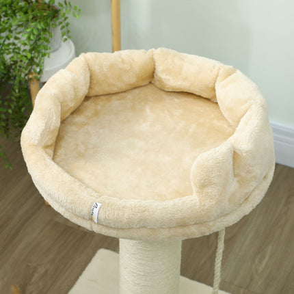 Cat Tree with Bed and Toys, 55x55x83 cm, Beige