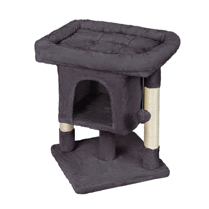 Cat Tree with Cave & Platform, Dark Gray, 60 cm High