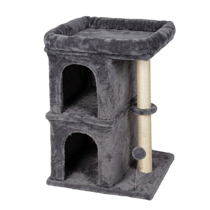 Cat Tree with Caves & Bed, Dark Gray, 71 cm High
