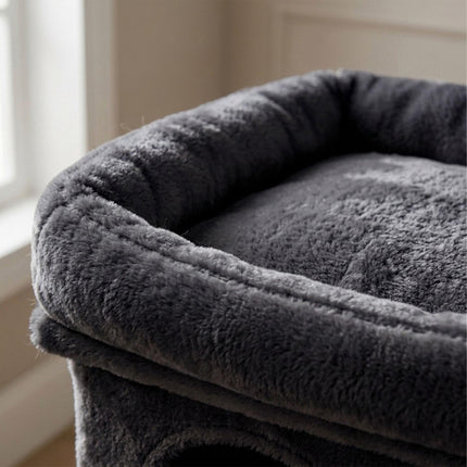 Cat Tree with Caves & Bed, Dark Gray, 71 cm High