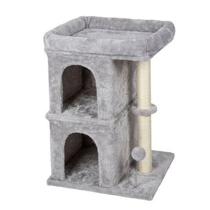 Cat Tree with Caves & Bed, Light Grey, 71cm