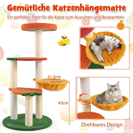 Cat Tree with Fruit Theme, 100 cm, Sisal Scratch Posts