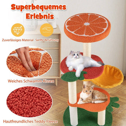 Cat Tree with Fruit Theme, 100 cm, Sisal Scratch Posts