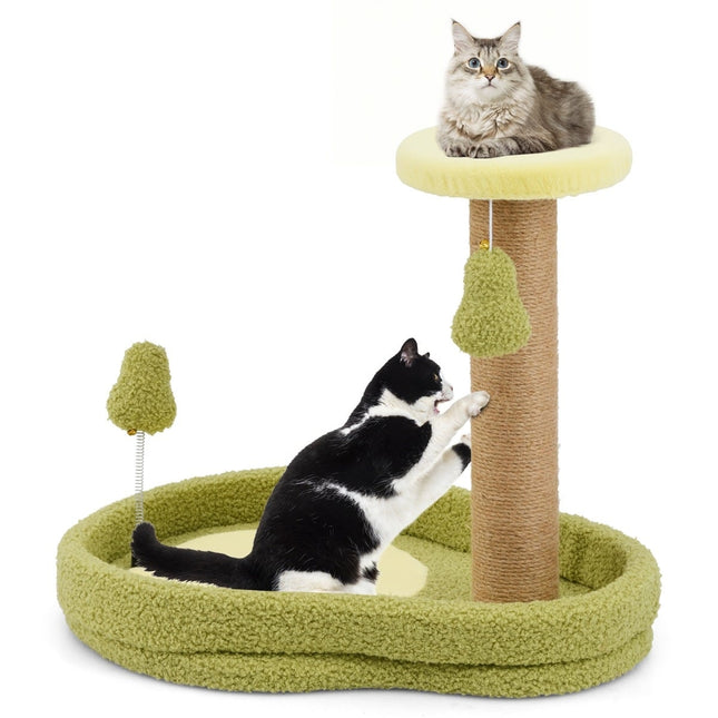 Cat Tree with Jute Posts and Avocado Toy, 50cm