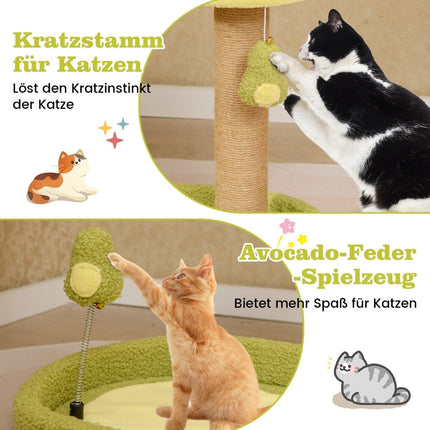 Cat Tree with Jute Posts and Avocado Toy, 50cm