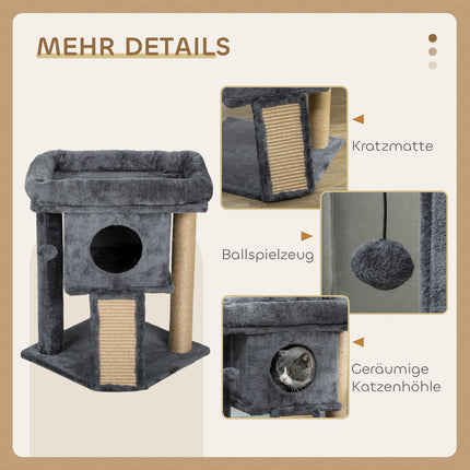 Cat Tree with Jute Scratching Mat, Beige, 40x40x57 cm