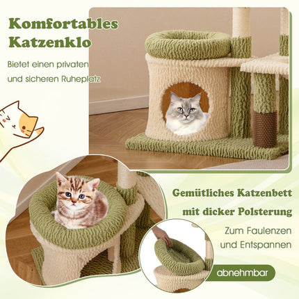 Cat Tree with Platforms, Hammock, and Scratching Posts