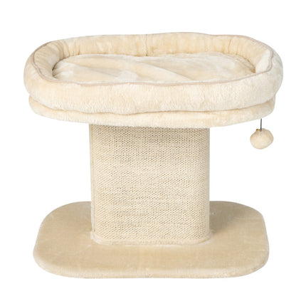 Cat Tree with Plush Seat & Sisal Scratching Board, Beige