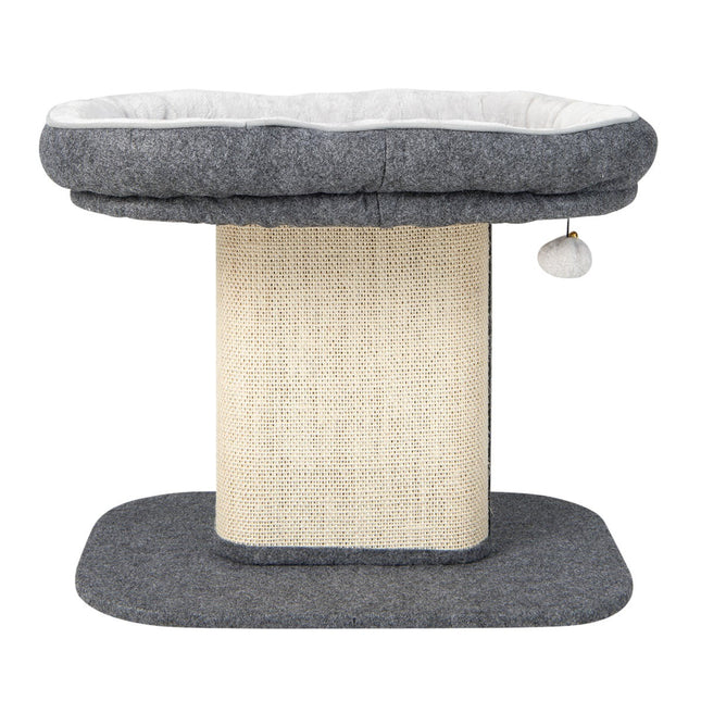 Cat Tree with Plush Seat & Sisal Scratching Board, Gray