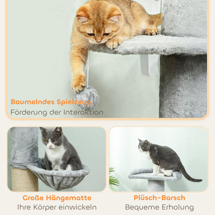 Cat Tree with Sisal Post, Multi-Level, Plush Fabric