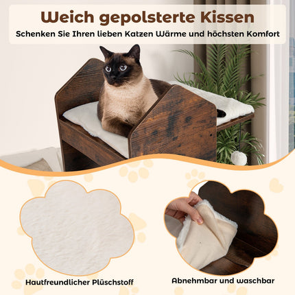 Cat Tree with Sisal Posts & Hanging Balls, 120 cm, Brown