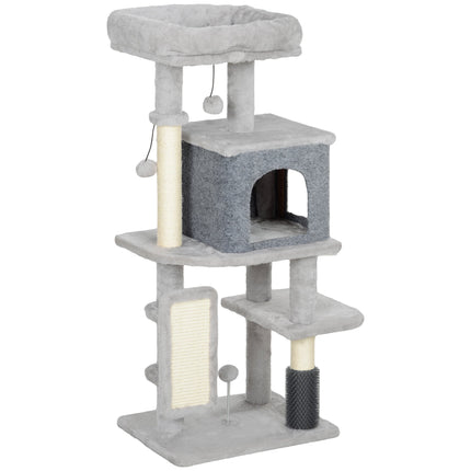 Cat Tree with Sisal Posts and Plush Bed, 104 cm