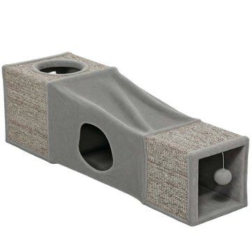 Cat Tunnel with Two Hideouts & Sisal Scratching Areas