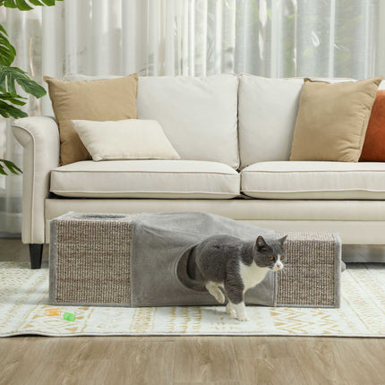Cat Tunnel with Two Hideouts & Sisal Scratching Areas