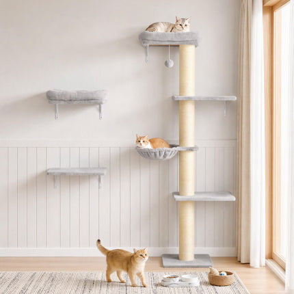 Cat Wall Climbing Set with Hammock and Platforms
