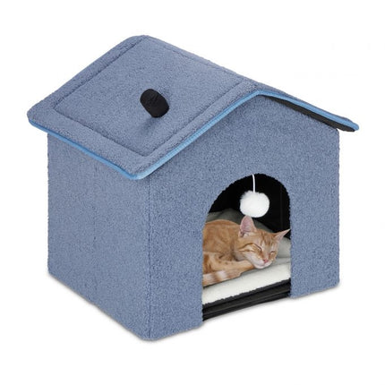 Cat cave in blue