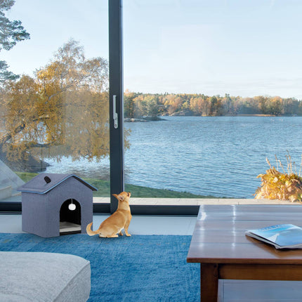 Cat cave in blue