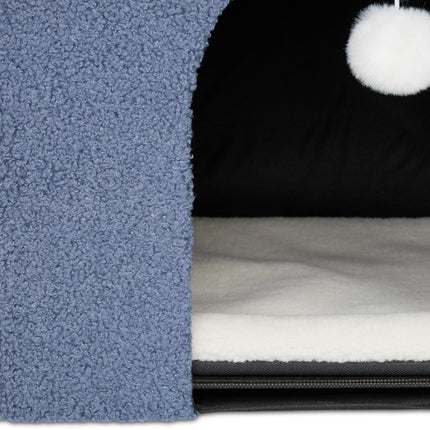 Cat cave in blue