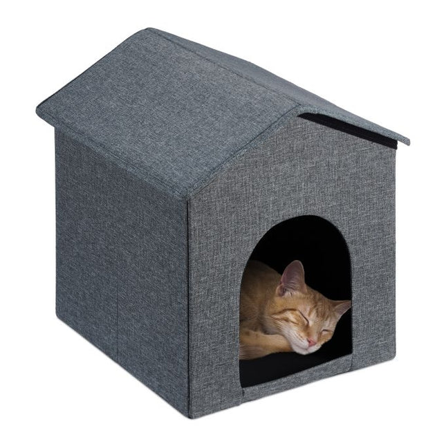 Cat cave with gray roof