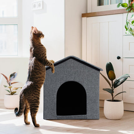 Cat cave with gray roof
