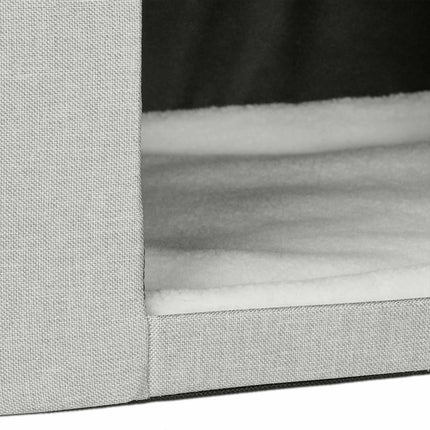 Cat hide in beige with lid