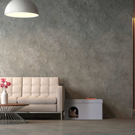 Cat hide in gray with lid