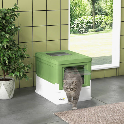 Cat box with lid - Plastic, easy to clean, 47.5 cm