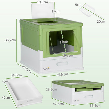 Cat box with lid - Plastic, easy to clean, 47.5 cm