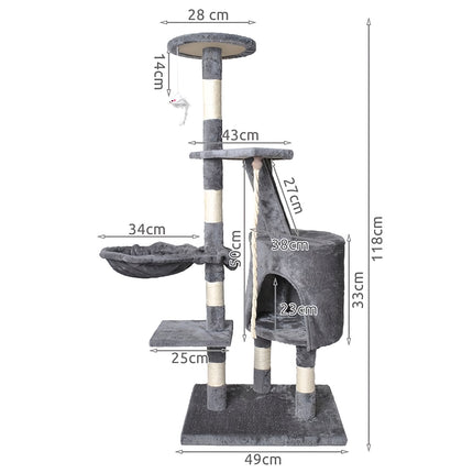 Cat tree 118 cm, gray