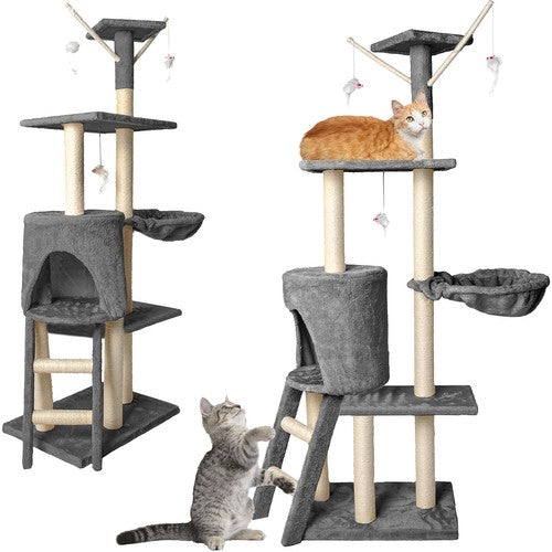 Cat tree 138 cm, gray