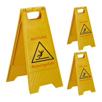 Caution: Slippery Floor Signs, Set of 3