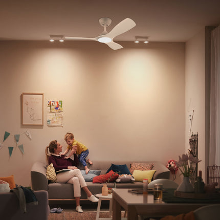 Ceiling Fan Light, Adjustable White LED, Ø106 cm, Remote-Controlled