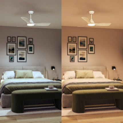 Ceiling Fan Light, Adjustable White LED, Ø106 cm, Remote-Controlled