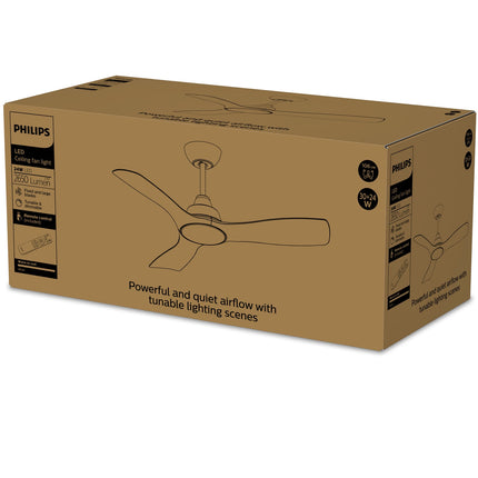 Ceiling Fan With LED Light 106 cm, Remote, White