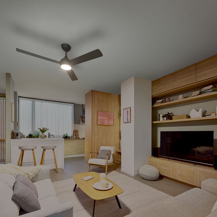 Ceiling Fan With LED Light, 132 cm, Remote, Reversible Blades