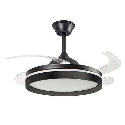 Ceiling Fan with LED Light, Remote, 4 Retractable Blades