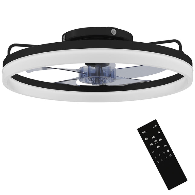 Ceiling Fan with Light, Remote, 50cm, 3 Colors, 6 Speeds