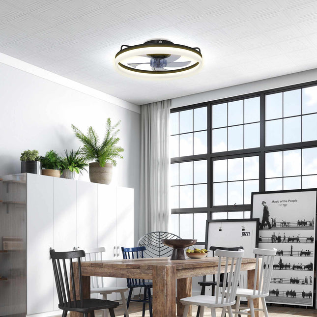 Ceiling Fan with Light, Remote, 50cm, 3 Colors, 6 Speeds