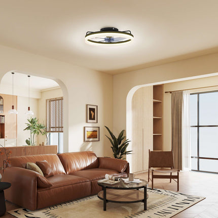 Ceiling Fan with Light, Remote, 50cm, 3 Colors, 6 Speeds