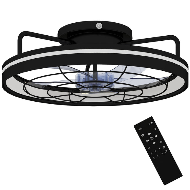 Ceiling Fan with Light and Remote, 48 cm, 3 Colors, 6 Speeds