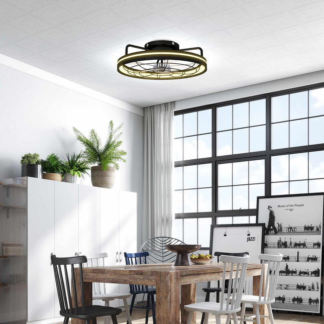 Ceiling Fan with Light and Remote, 48 cm, 3 Colors, 6 Speeds
